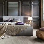 Carpet Copper in plain grey-taupe velour