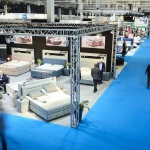 Carpet Periwinkle covering a white modular exhibition stand