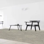 Custom rug Reed, speckled grey and beige mineral surface