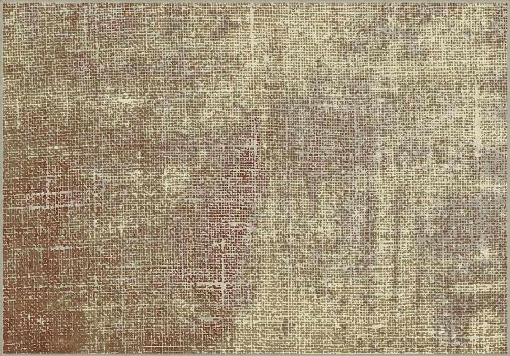 Custom rug Nutmeg, worn canvas print in terracotta and cream