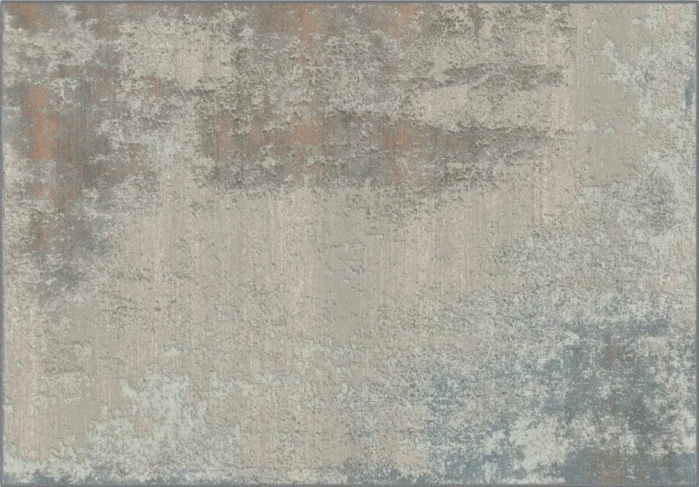Custom rug Heather, marbled beige, rust and grey-blue gradient
