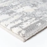 Custom rug Steel, abstract light grey streaked pattern