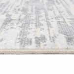 Custom rug Steel, abstract light grey streaked pattern