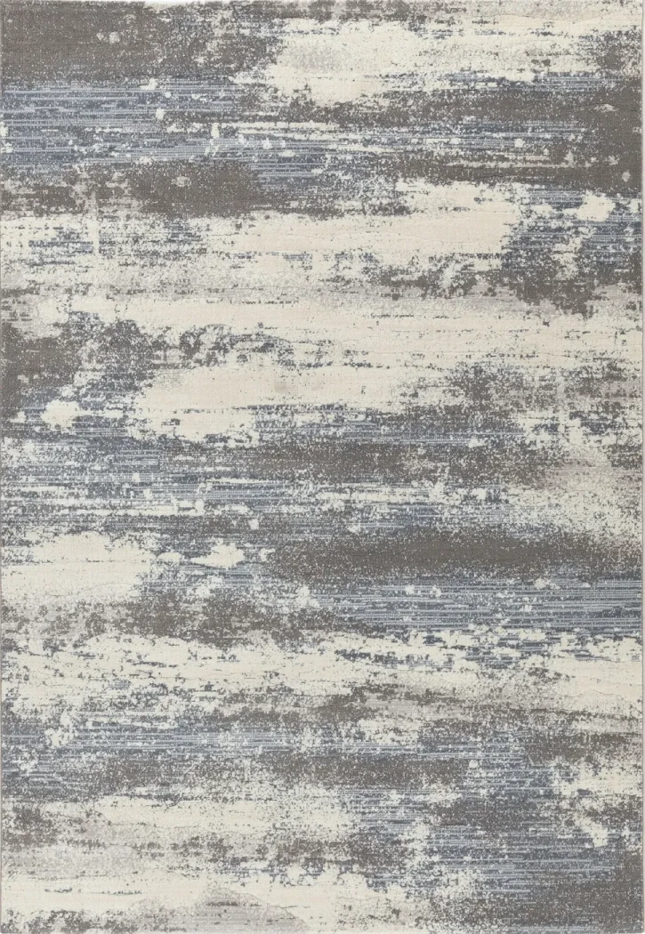 Custom rug Smoke in dark grey and blue-grey marbled pattern