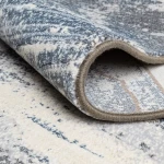 Custom rug Smoke in dark grey and blue-grey marbled pattern