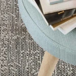 Custom rug Henna, close-up of fine warm-toned woven grid