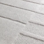 Custom rug Lead Grey, close-up of striped grey looped wool