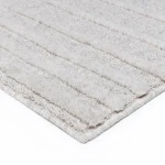Custom rug Lead Grey, close-up of striped grey looped wool