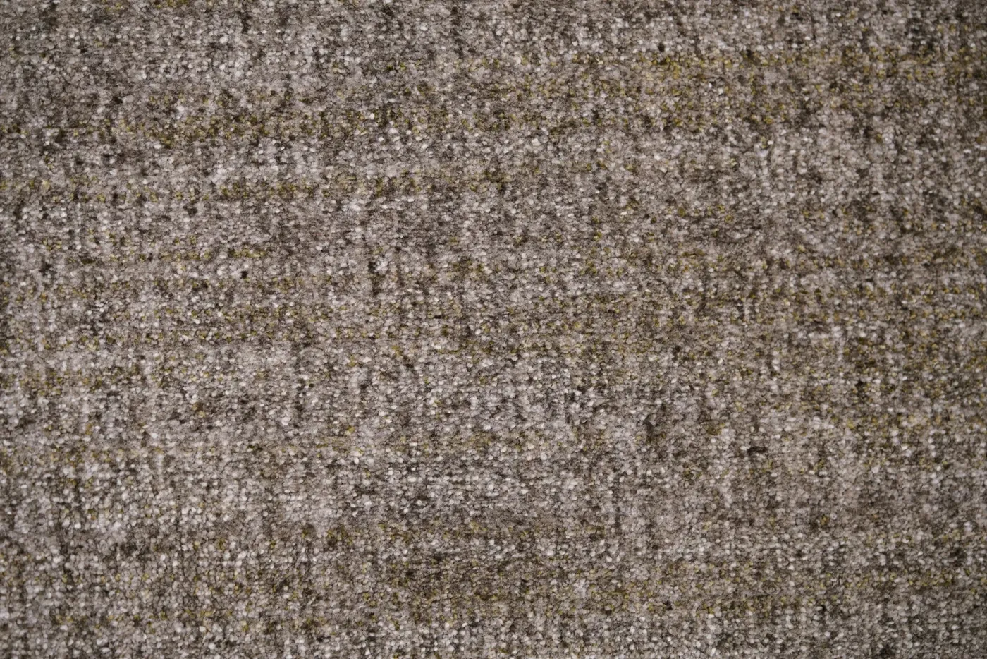 Custom rug Burnt Toast, taupe-brown loop pile with chartreuse flecks