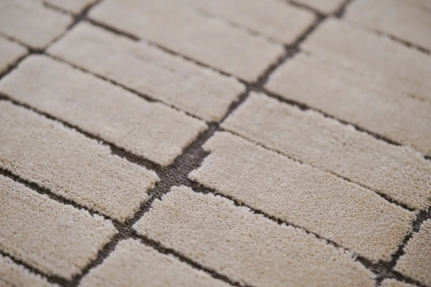 Custom rug Tile, terracotta paver pattern with brown joints