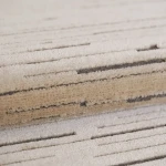 Custom rug Bamboo, close-up of brown stripes on beige