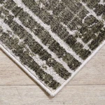 Custom rug Flint, grey loop pile with ecru diamond grid