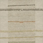 Custom rug Rattan, black and ochre chevrons on beige loop pile