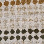 Custom rug Rattan, black and ochre chevrons on beige loop pile