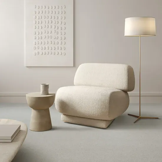 Custom wall panel Pebble, grey relief grid above a bench