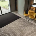 Brush entrance mat in anthracite black, dense looped fibres