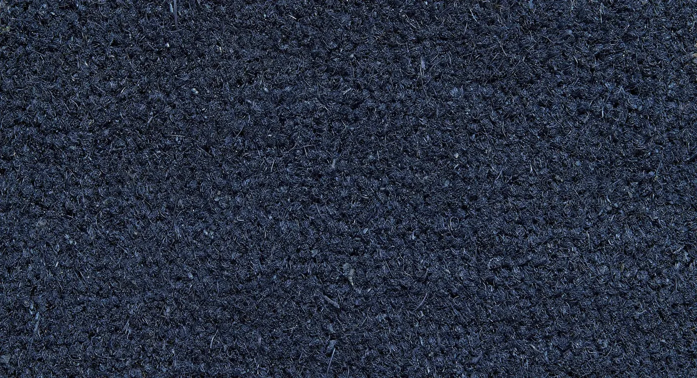 Entrance mat Midnight Blue, close-up of dense dark blue brush fibres