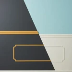 Flat wall moulding with bevelled edge, shown along a wall