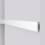 Wide flat wall moulding with recessed lower groove