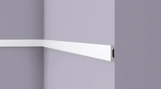 Slim flat wall moulding Cement with a recessed line