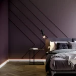 Slim flat wall moulding Cement with a recessed line