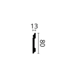 Low rounded skirting board Shadow with fine groove and cable clip