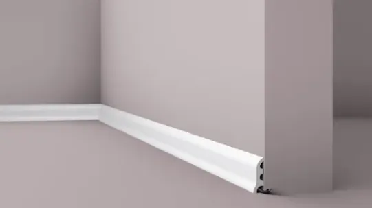 Classic skirting board with moulded top edge in deeper grey