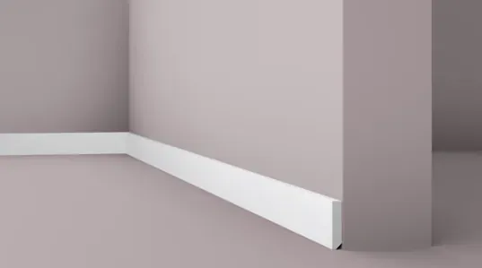 Slim flat skirting board Lava with straight edges and matt finish
