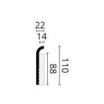 Cable skirting board with clip-on cover and rounded top