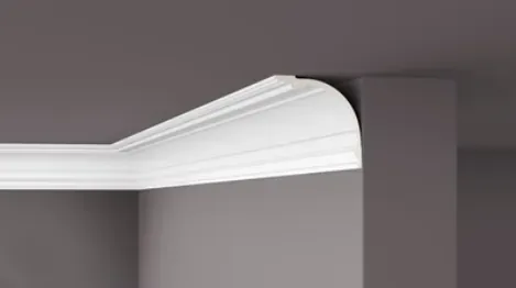 Ornate ceiling cornice Zinc with layered curved profile
