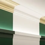 Ornate ceiling cornice Zinc with layered curved profile