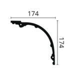 Ornate ceiling cornice Zinc with layered curved profile