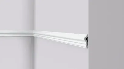 Multi-groove wall moulding Light Grey Millstone with sculpted profile
