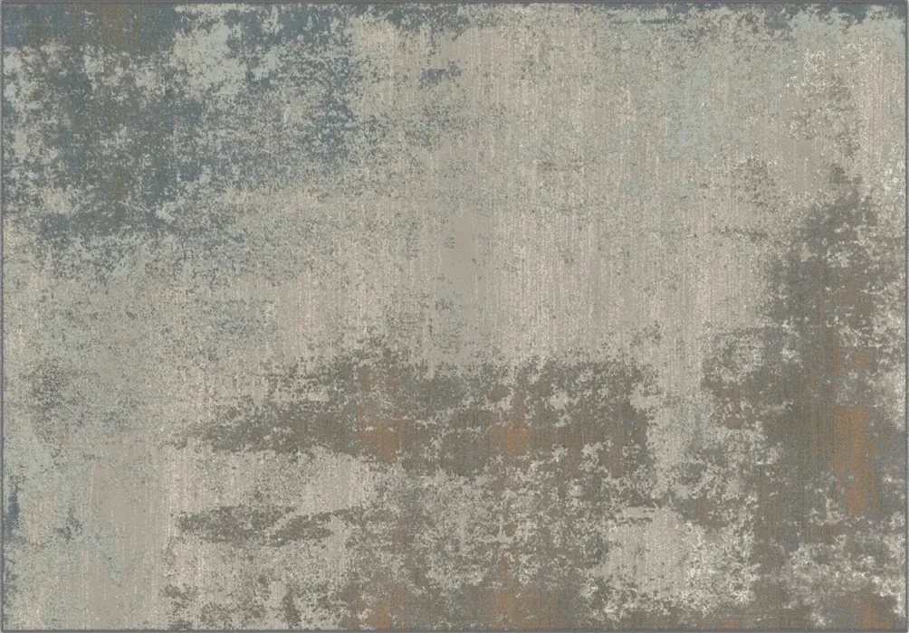 Rug Cloud, abstract grey and slate-blue worn-concrete pattern