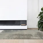 Rug Cloud, abstract grey and slate-blue worn-concrete pattern