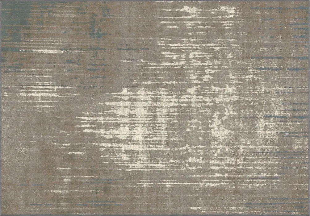 Rug Hazelnut, abstract taupe with faded cream and blue flecks
