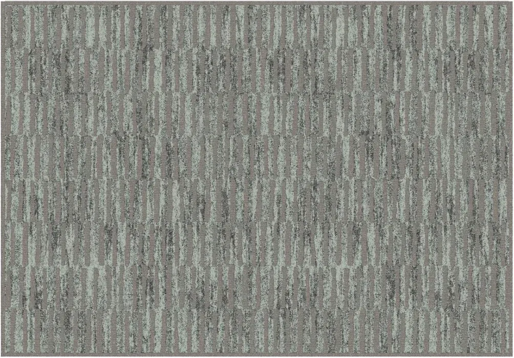 Rug Rock, grey ground with raised pale sea-green vertical bars
