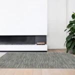 Rug Rock, grey ground with raised pale sea-green vertical bars