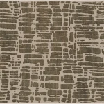 Rug Thatch, dry-stone pattern in brown and olive on beige