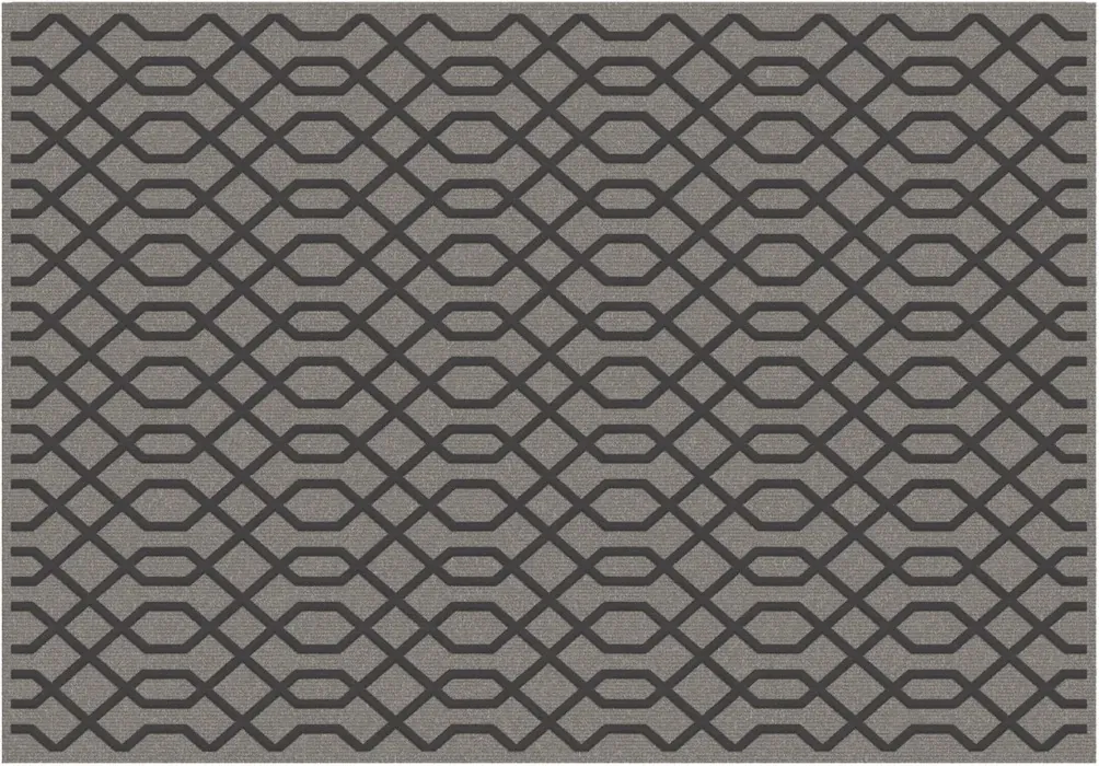 Rug Stone, charcoal diamond lattice on a grey ground