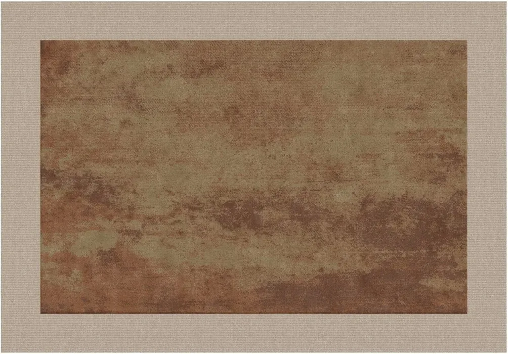 Rug Cumin, clouded ochre, brown and rust with lighter border