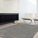 Rug Silica, plain charcoal grey with a heathered texture