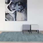 Rug Turquoise, Persian-style design washed in turquoise blue