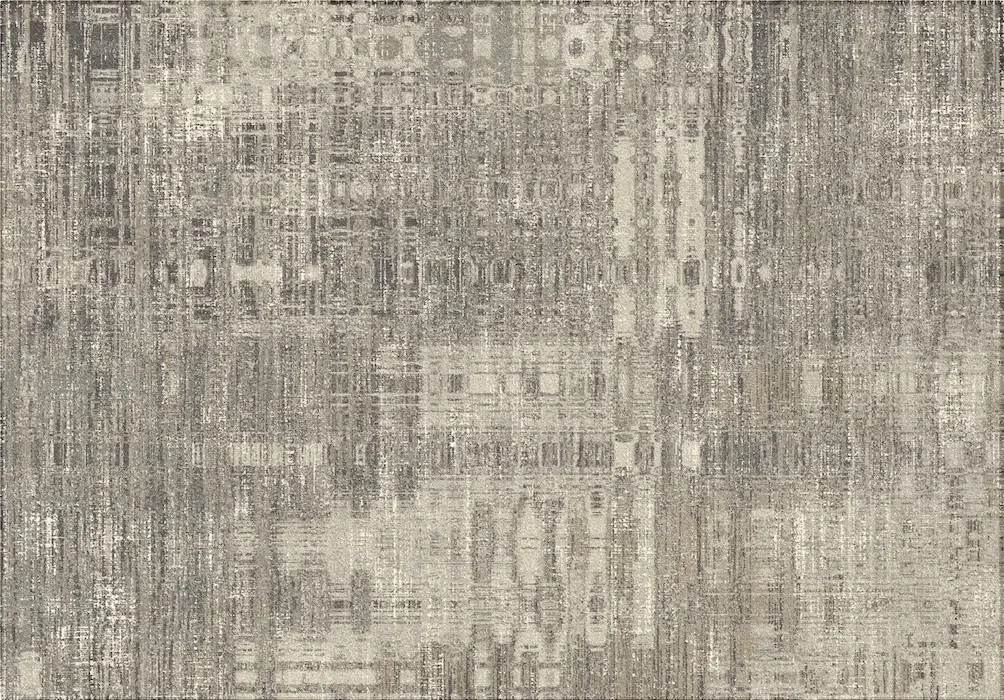 Rug Rope, abstract grid pattern in beige and grey