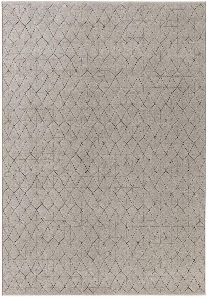 Rug Pewter, light grey with a fine diamond pattern