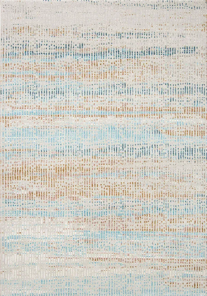 Rug Ash, small navy, rust and aqua marks on ivory