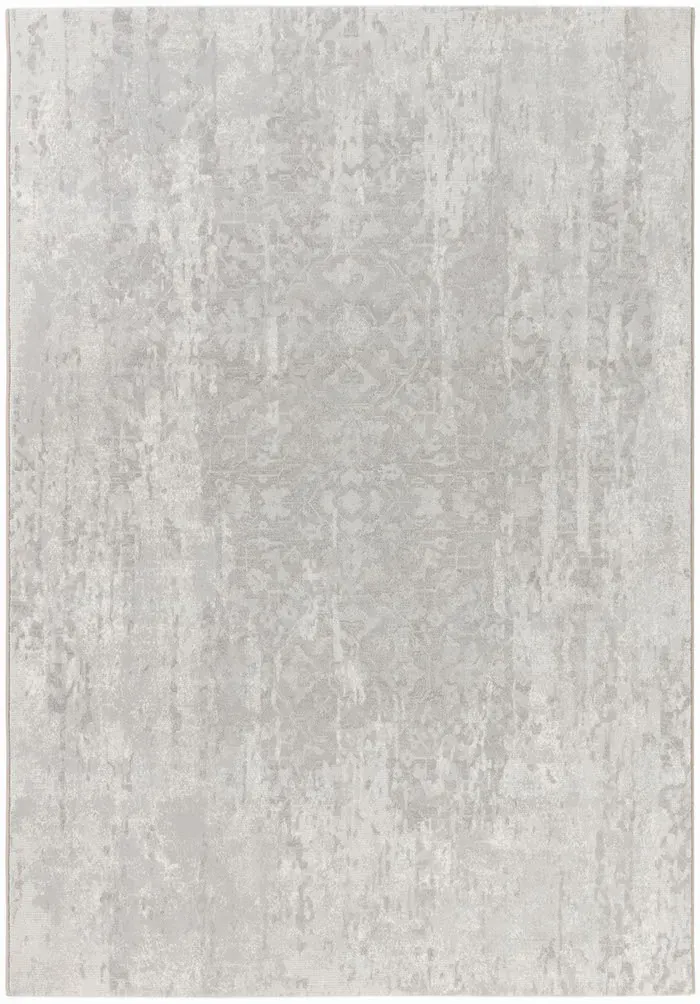 Rug Pearl, faded grey floral pattern