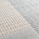 Rug Grisaille with grey and ecru textured rectangular blocks
