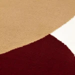 Rug Raspberry, red, burgundy and black abstract shapes on ivory