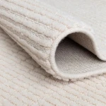 Rug Zincwork, plain ecru with fine horizontal ribs